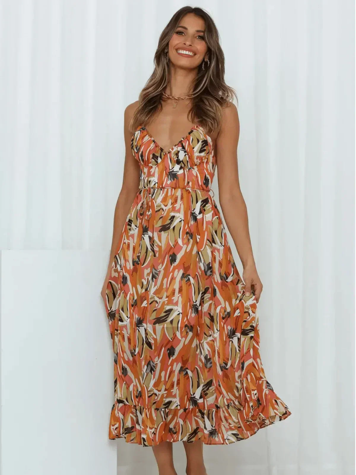 Chiara - Vestido Midi Colorido Mujer | Elegancia Veraniega