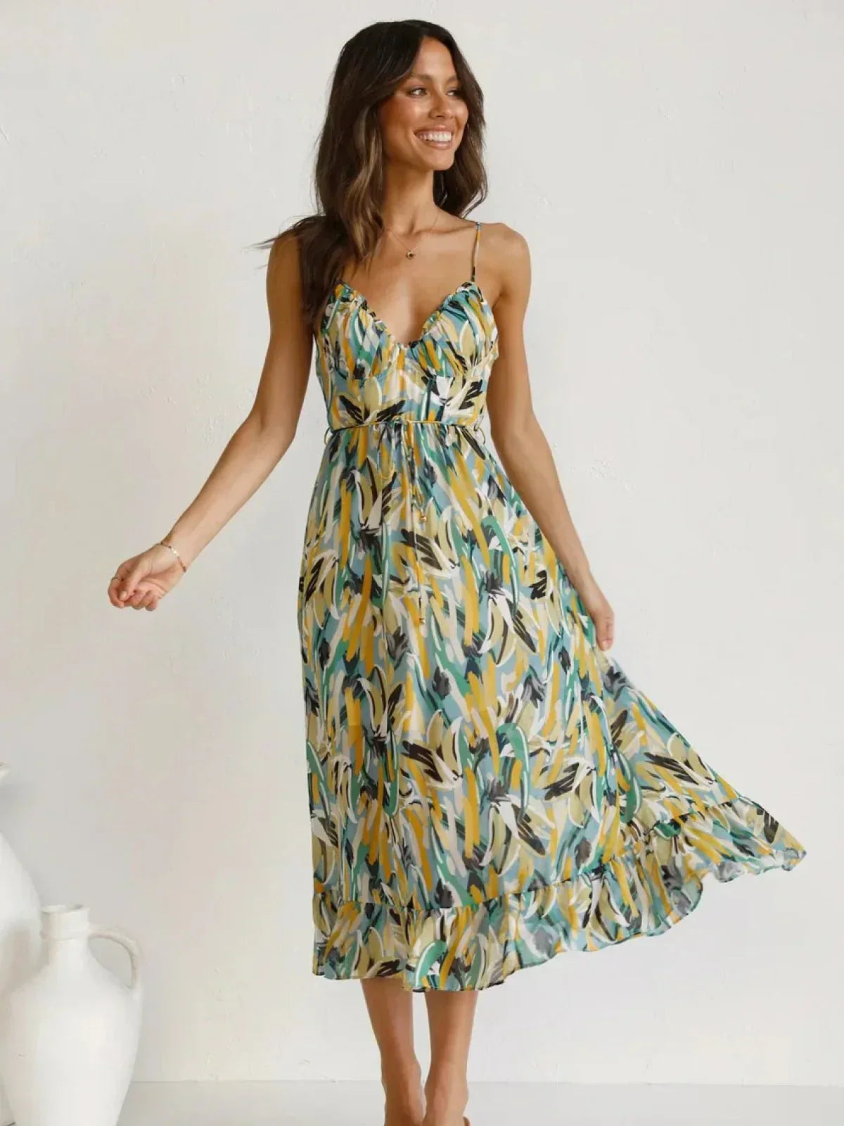 Chiara - Vestido Midi Colorido Mujer | Elegancia Veraniega
