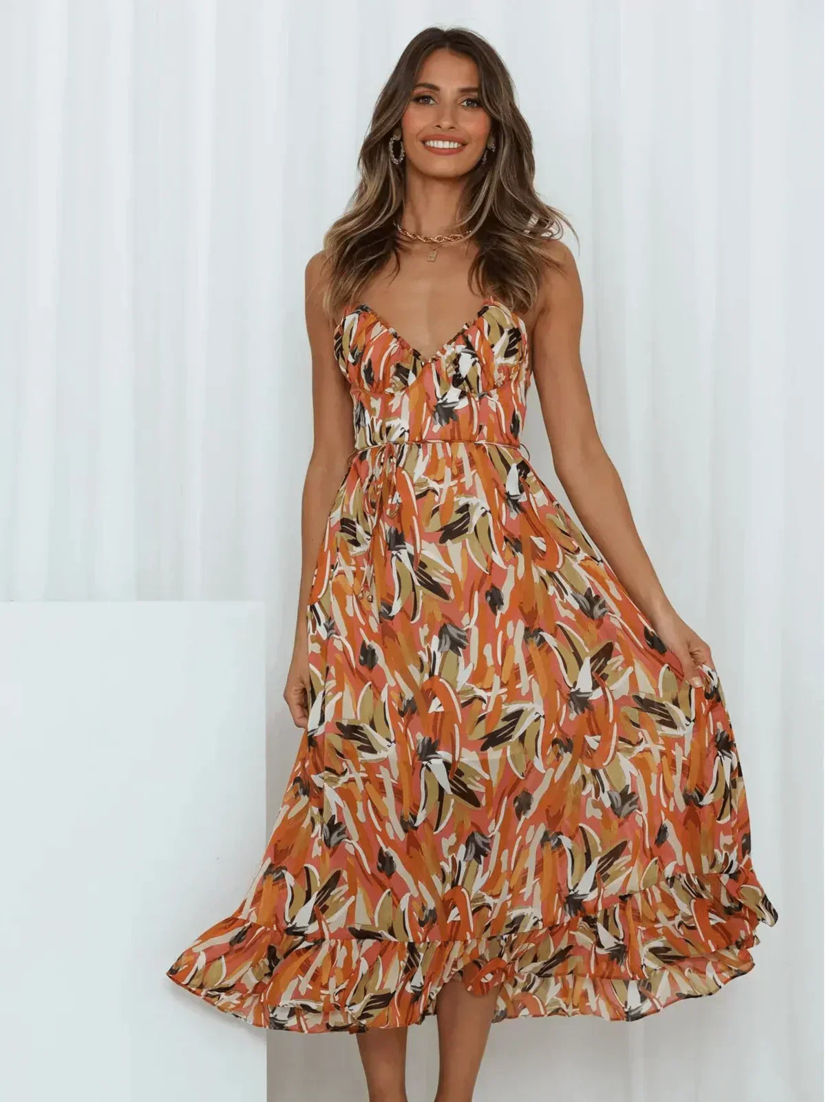 Chiara - Vestido Midi Colorido Mujer | Elegancia Veraniega