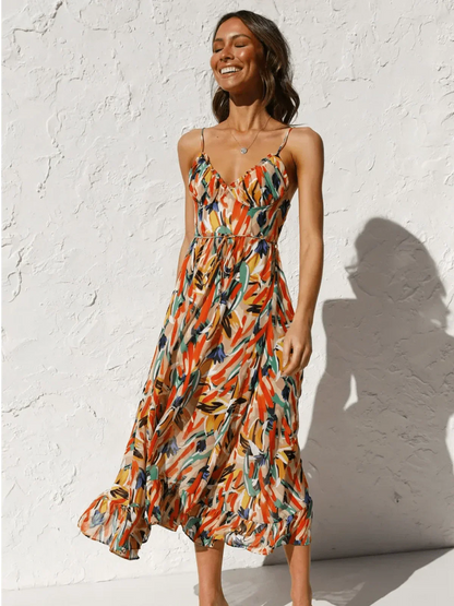 Chiara - Vestido Midi Colorido Mujer | Elegancia Veraniega
