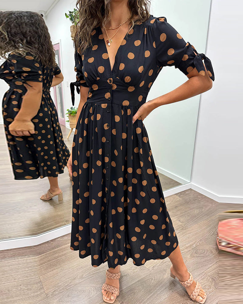 Maria | Vestido de Lunares con Botones