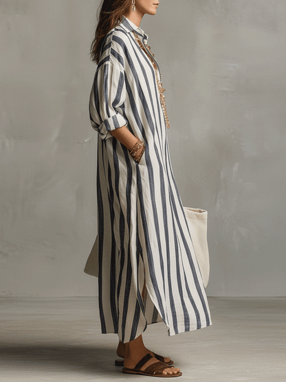 Arden | Vestido Maxi Bohemio a Rayas