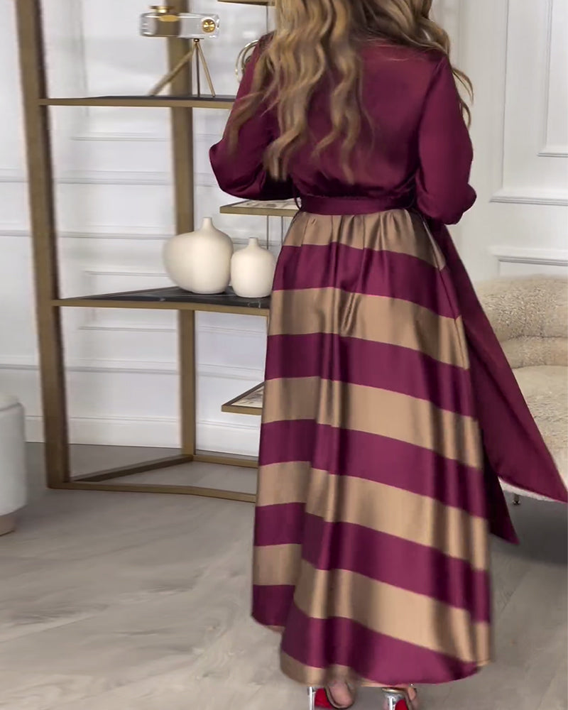 Ariana - Vestido de Elegancia Rayada