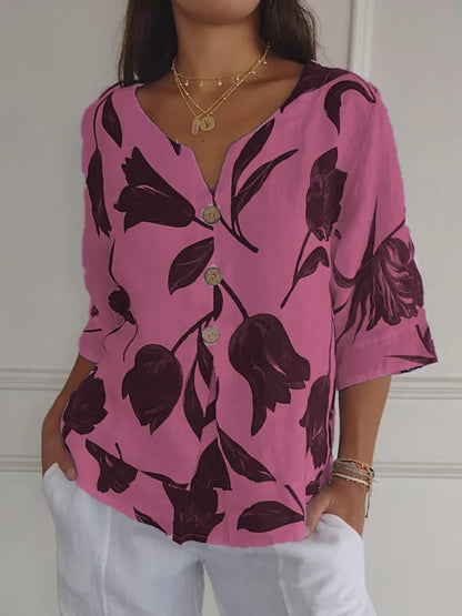 Sanne™ | Blusa de Botones Floral