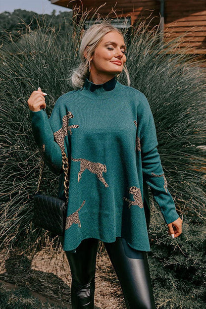 VIDA – TOP CASUAL VINTAGE CON ESTAMPADO DE TIGRE Y LEOPARDO