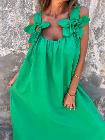 Vestido Floral Escote en U - Elegancia Atemporal