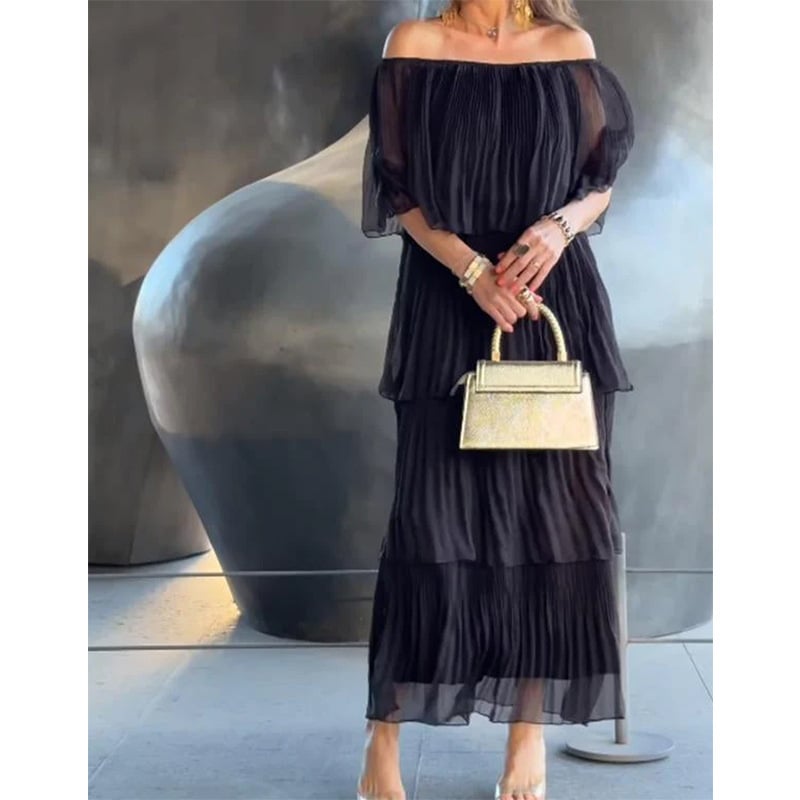 SAFRÁN – VESTIDO LARGO DE CHIFFON