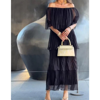 SAFRÁN – VESTIDO LARGO DE CHIFFON