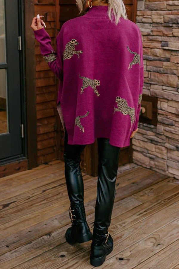 VIDA – TOP CASUAL VINTAGE CON ESTAMPADO DE TIGRE Y LEOPARDO