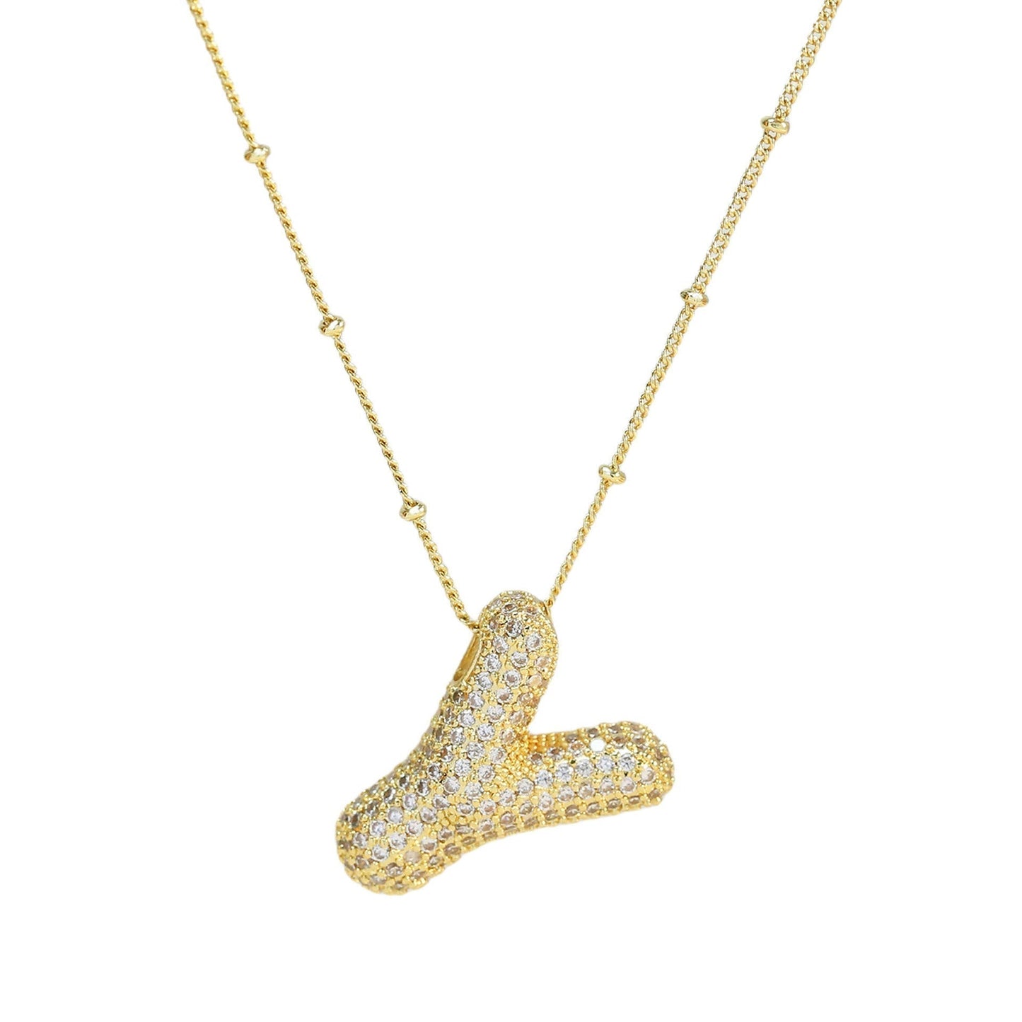Savannah | Collar con Letra Burbuja en Diamante