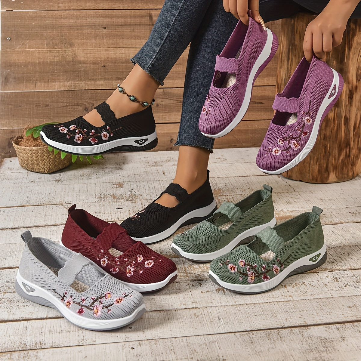 Gianna - Zapatillas Florales de Soporte