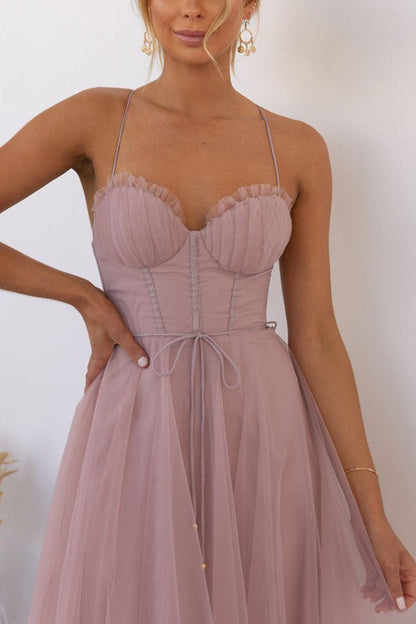 Vestido Largo Elegante con Bustier - Vestido de Ceremonia Fluido