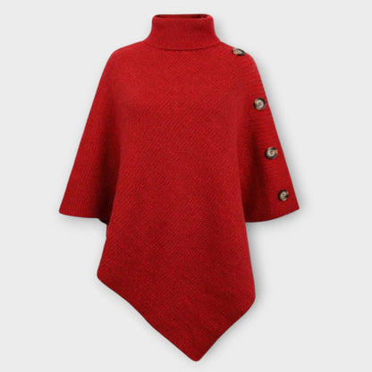 Poncho de Punto Suave con Detalles de Botones