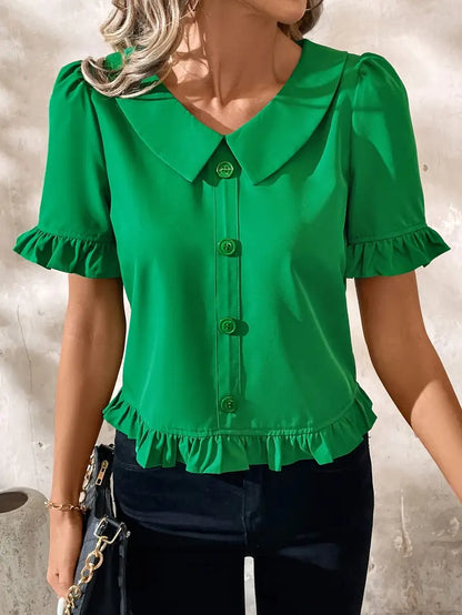 Foteini - Elegante Blusa de Manga Corta