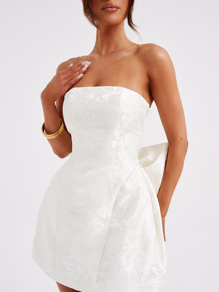 Vestido Mini de Nudo Jacquard Amelia