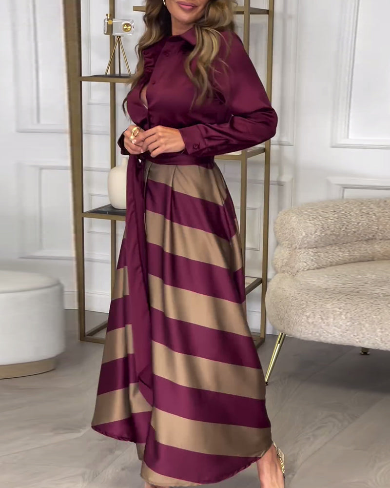 Ariana - Vestido de Elegancia Rayada