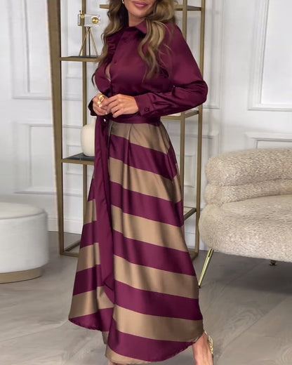 Ariana - Vestido de Elegancia Rayada