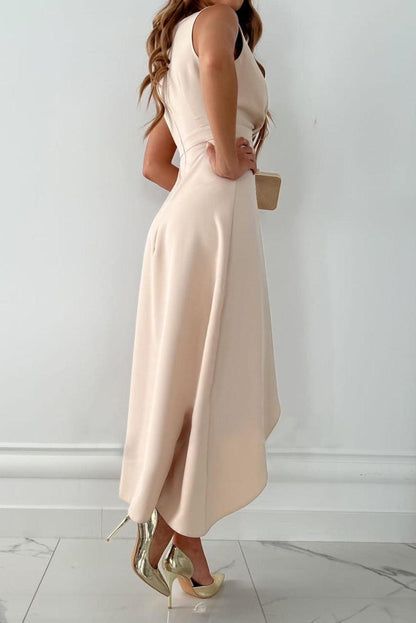Femke - Vestido midi cruzado con escote en V y abertura