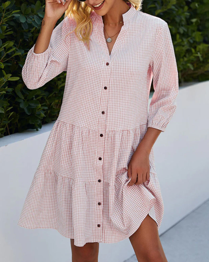 Lily | Vestido de Botones con Falda Acampanada