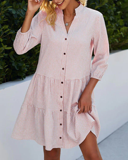 Lily | Vestido de Botones con Falda Acampanada