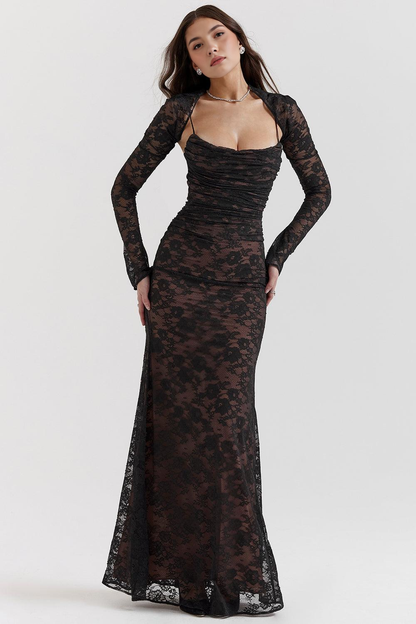 CELESTE - Vestido Maxi de Encaje