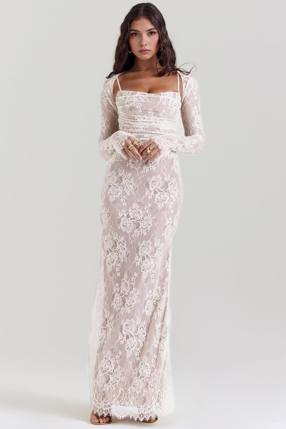 CELESTE - Vestido Maxi de Encaje
