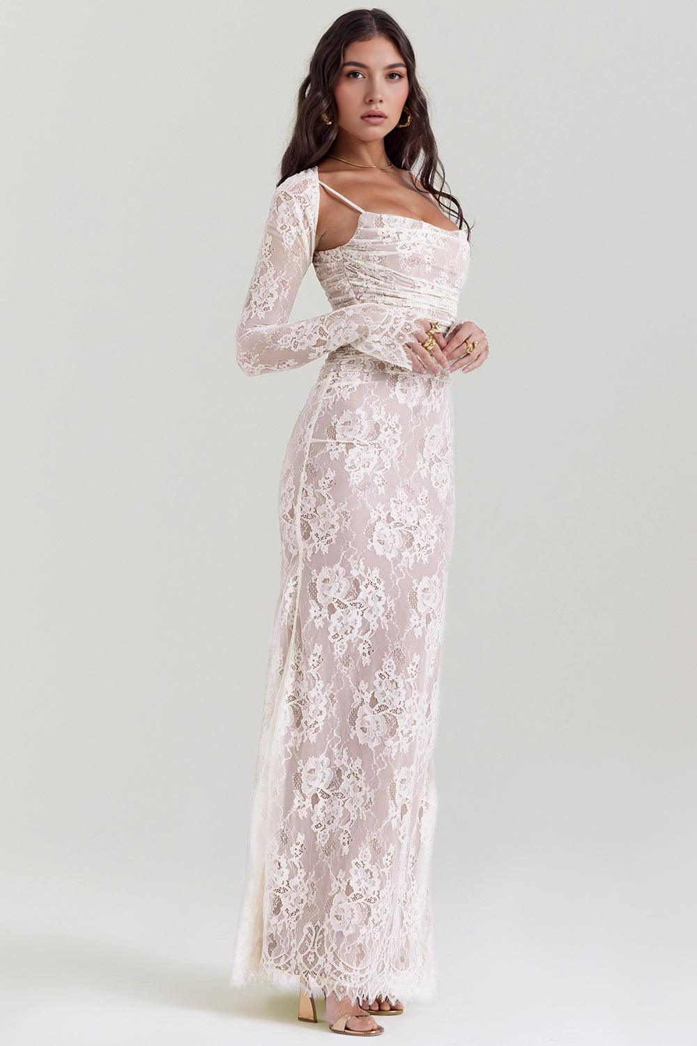 CELESTE - Vestido Maxi de Encaje