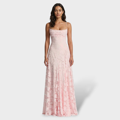 Vestido Fiesta Largo Espalda Abierta Floral