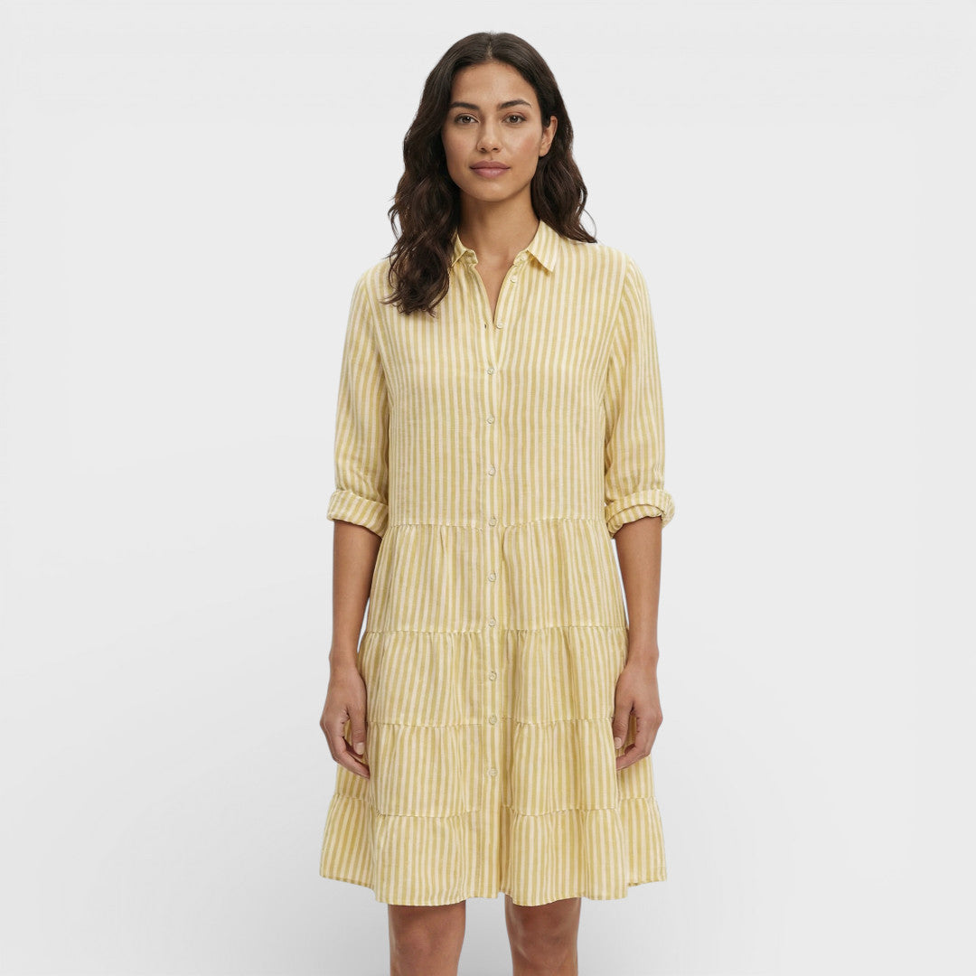 Vestido Midi Rayas Mujer Fluido