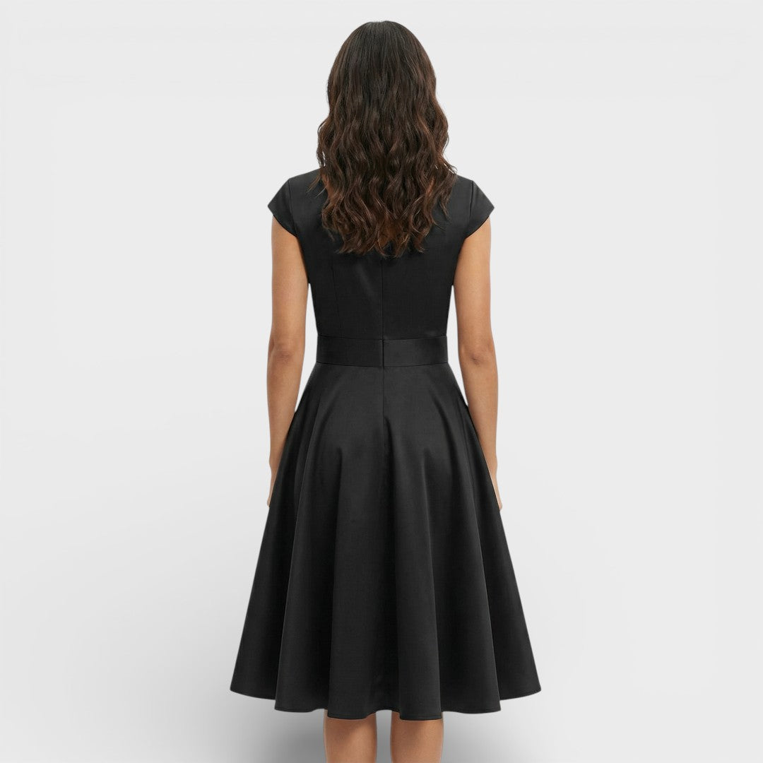 Vestido Midi Rosa Retro Cóctel