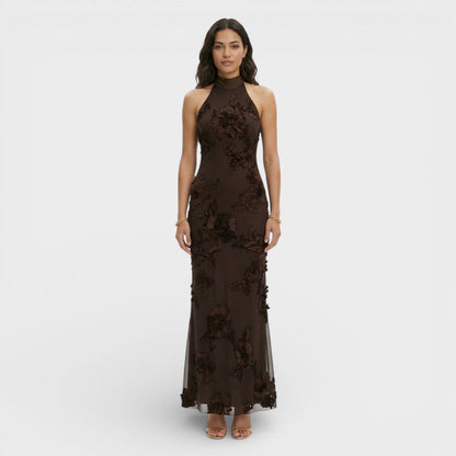 Vestido Maxi Bordado Floral Mujer