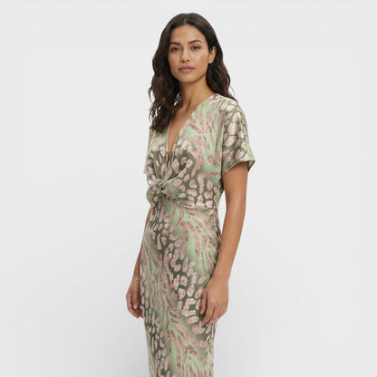 Vestido Largo Mujer Escote Pico