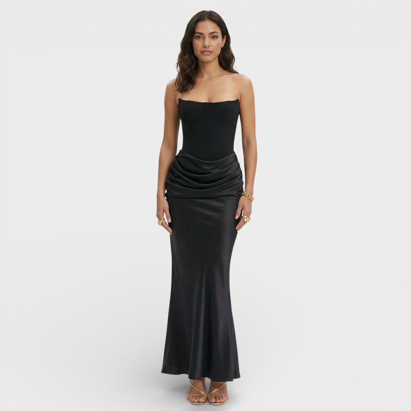 Vestido Maxi Corsé Strapless Mujer
