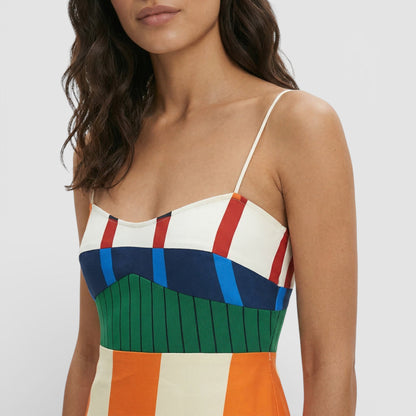 Vestido Maxi Rayas Multicolor Mujer
