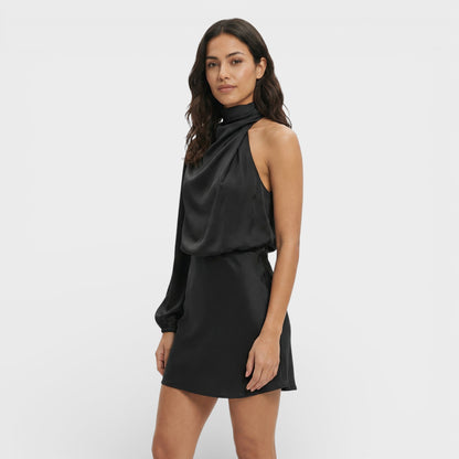 Vestido Asimétrico Mini Satinado