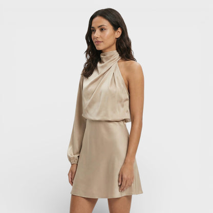 Vestido Asimétrico Mini Satinado