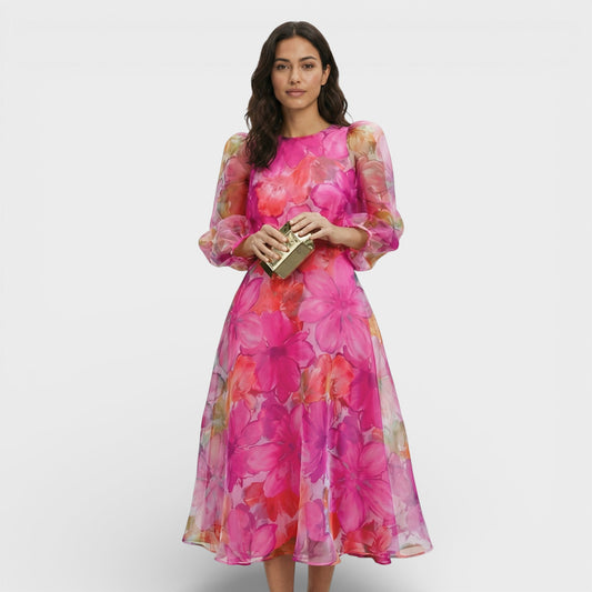 Vestido Midi Floral Invitada Boda