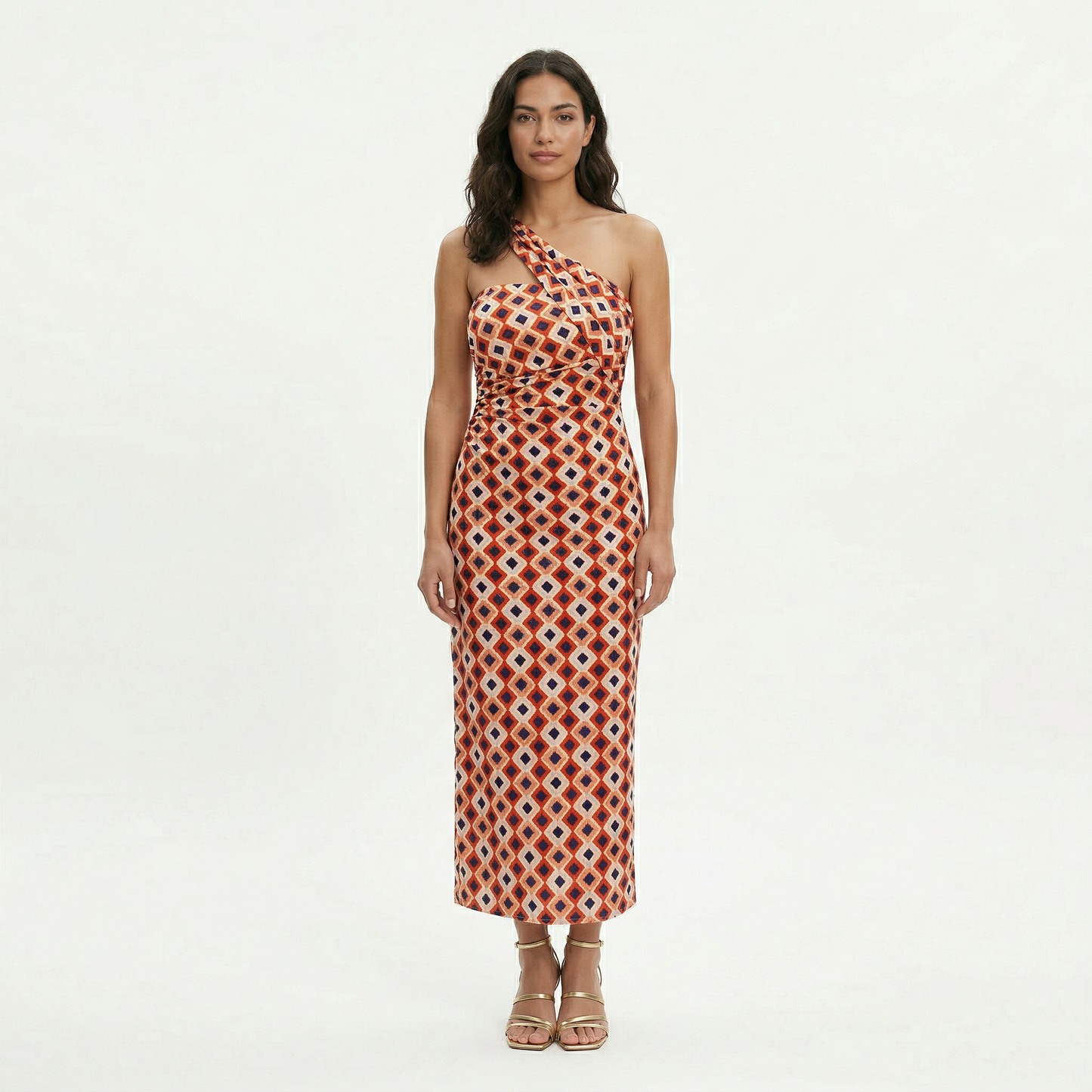Vestido Midi Fiesta Un Hombro