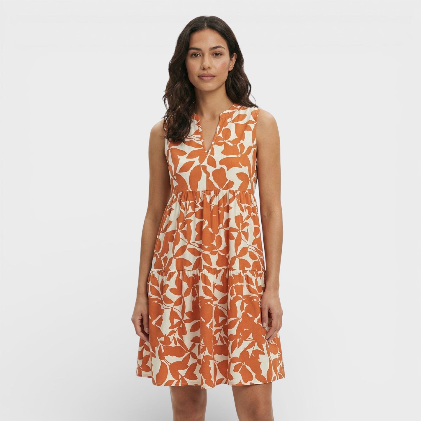 Vestido Estampado Escote Pico Mujer