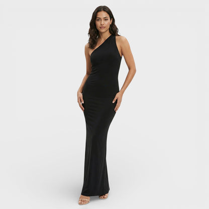 Vestido Maxi Asimétrico Espalda Descubierta