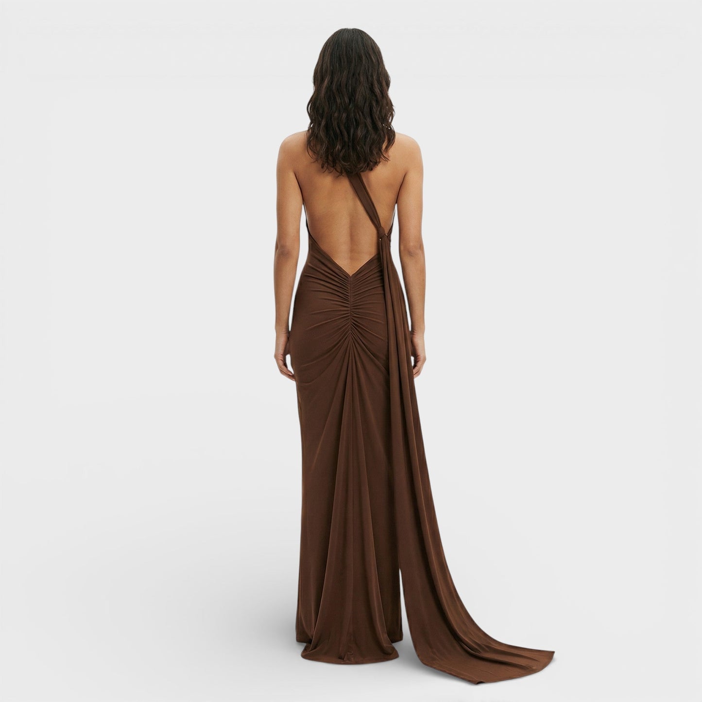 Vestido Maxi Asimétrico Espalda Descubierta