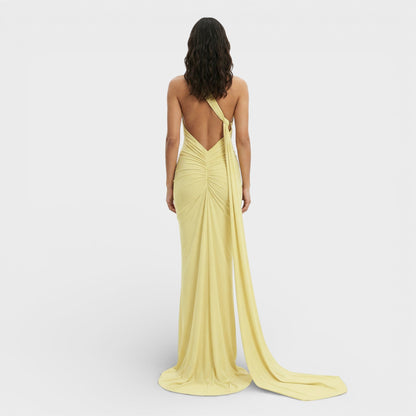 Vestido Maxi Asimétrico Espalda Descubierta