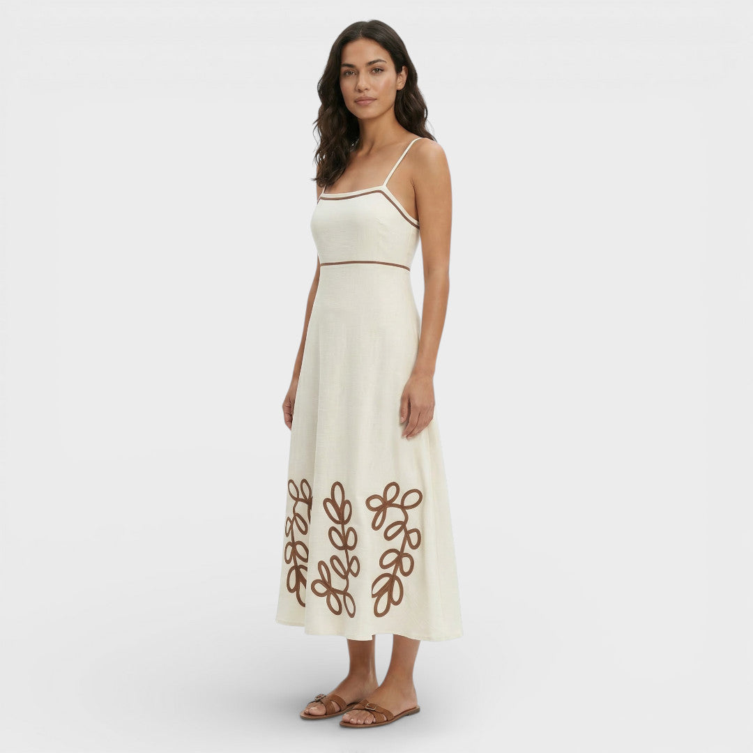 Vestido Vacaciones Bordado Tirantes Mujer