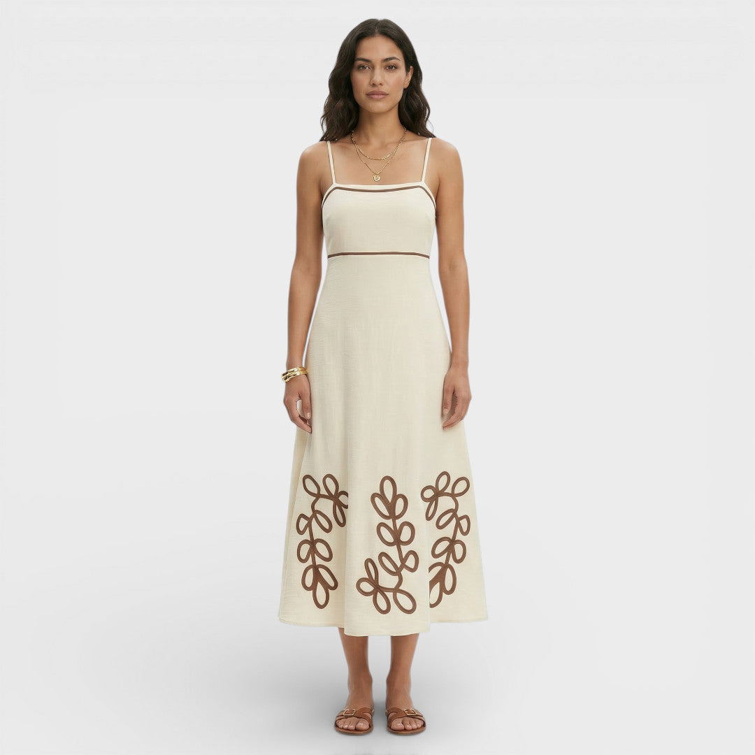 Vestido Vacaciones Bordado Tirantes Mujer