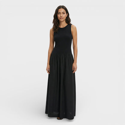 Vestido Largo Negro Ajustado Mujer