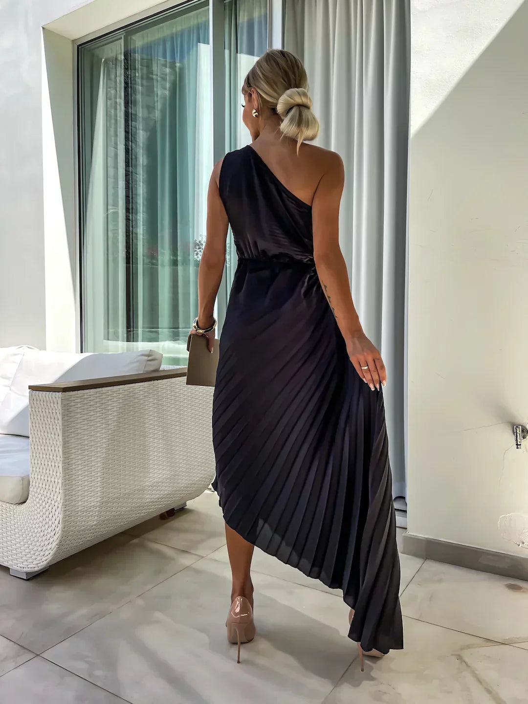 Dariella | Vestido Floral Romántico de Un Hombro