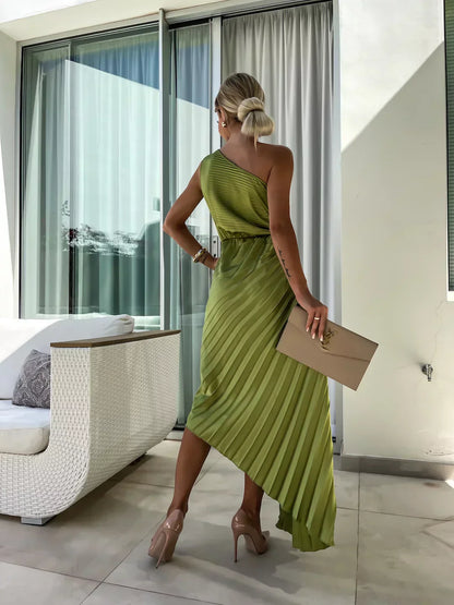 Dariella | Vestido Floral Romántico de Un Hombro