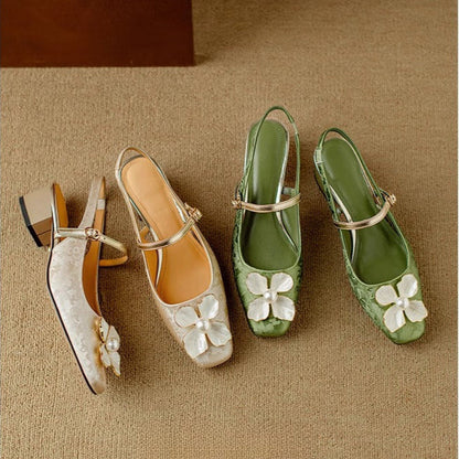 Genine - Zapatos de tacón con cinturilla trasera