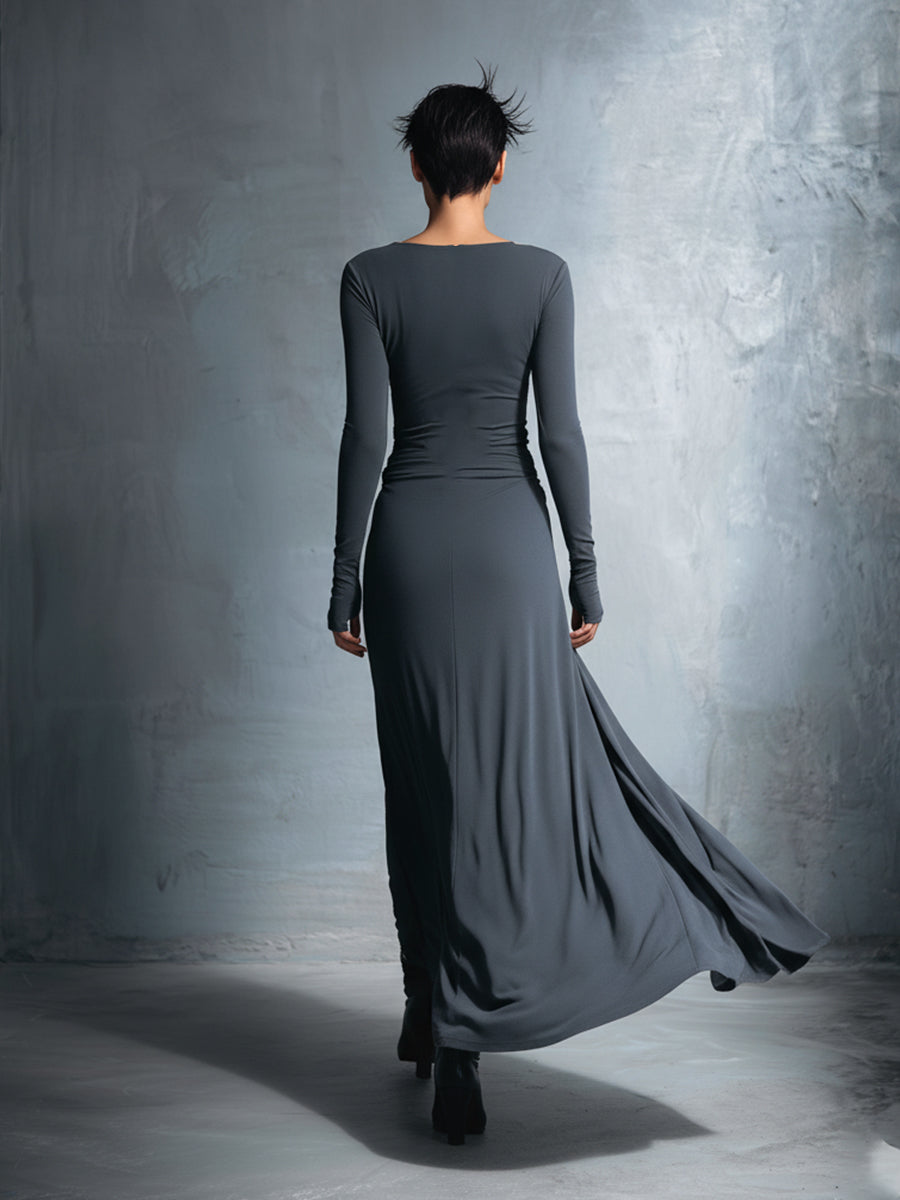 Mariana | Vestido Largo Con Nudo Lateral
