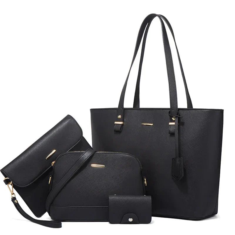 Juego de bolso de mano y bolso de hombro de 3 piezas de cuero